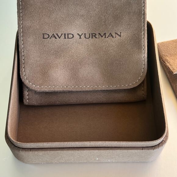 David Yurman Sterling Silver 6mm Chatelaine Stud Earrings Blue Topaz & Diamonds - Picture 7 of 9